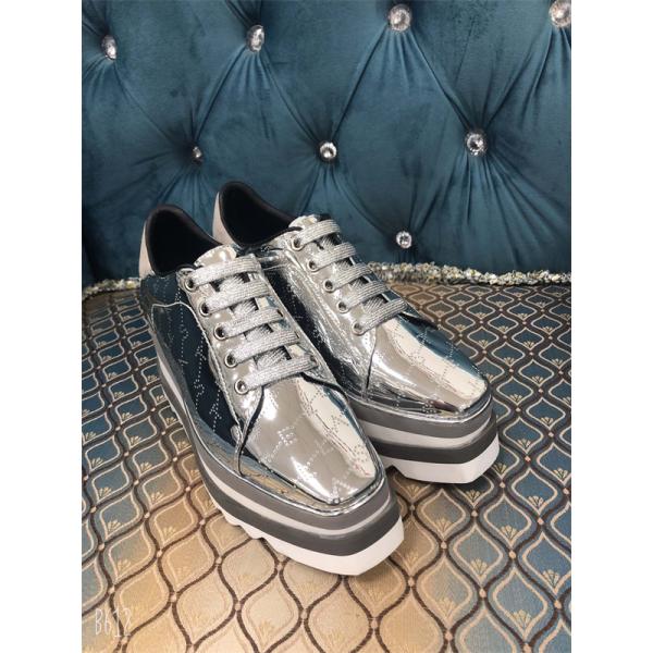 シルバーグリッター STELLA McCARTNEY ステラマッカートニー コピー  厚底スニーカー 大人カジュアル