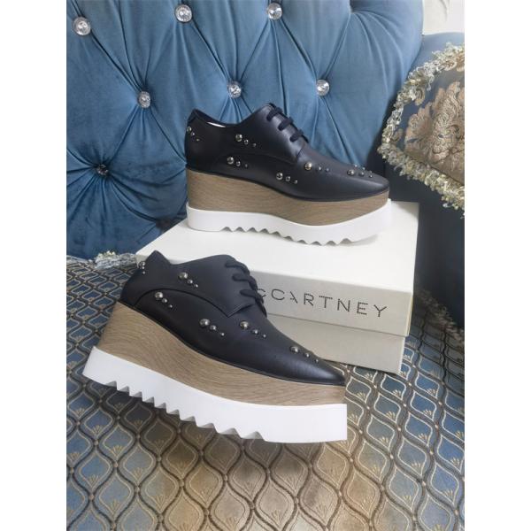 STELLA McCARTNEY ステラマッカートニー コピー 2026新作 厚底レースアップ ブラック モダン クール