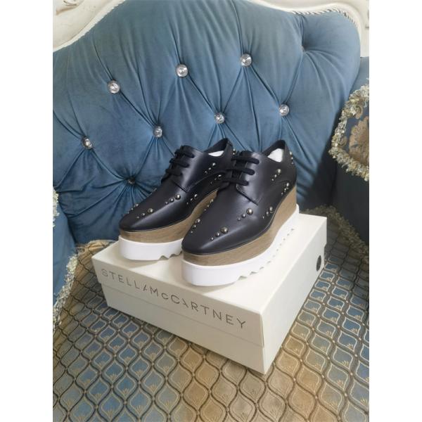 STELLA McCARTNEY ステラマッカートニー コピー 2026新作 厚底レースアップ ブラック モダン クール