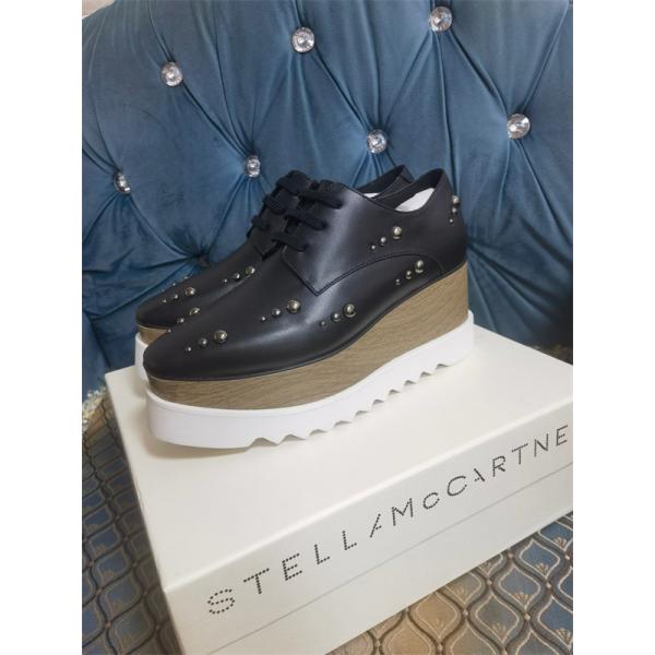 STELLA McCARTNEY ステラマッカートニー コピー 2026新作 厚底レースアップ ブラック モダン クール