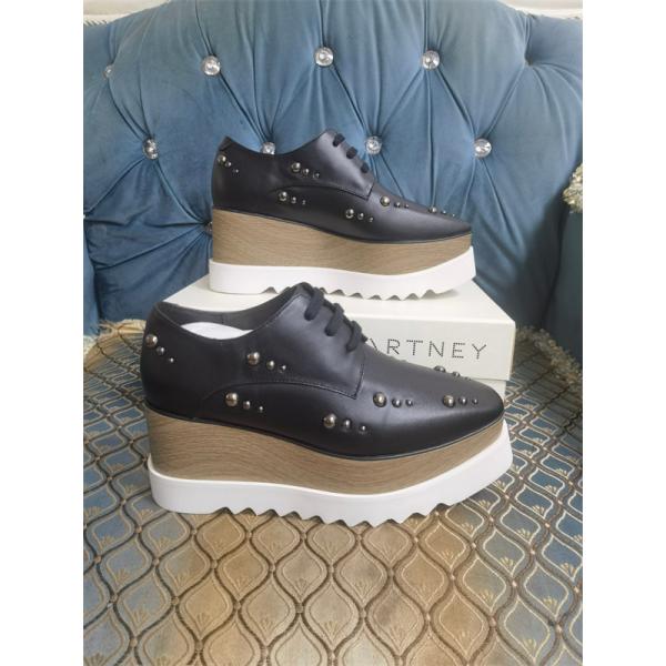STELLA McCARTNEY ステラマッカートニー コピー 2026新作 厚底レースアップ ブラック モダン クール