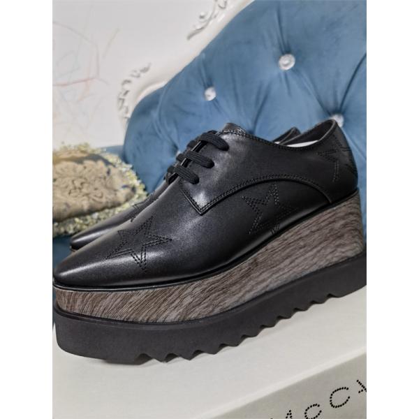 STELLA McCARTNEY ステラマッカートニー コピー 刺繍 厚底シューズ ブラック シック 落ち着いた