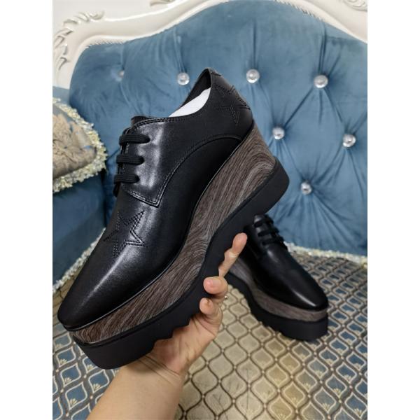 STELLA McCARTNEY ステラマッカートニー コピー 刺繍 厚底シューズ ブラック シック 落ち着いた