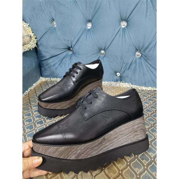 STELLA McCARTNEY ステラマッカートニー コピー 刺繍 厚底シューズ ブラック シック 落ち着いた