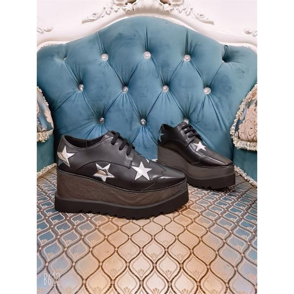 スター装飾 厚底シューズ ブラック クール 個性的 STELLA McCARTNEY ステラマッカートニー コピー