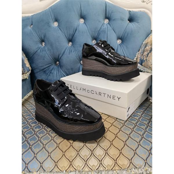  2026新作 STELLA McCARTNEY ステラマッカートニー コピー 厚底シューズ ブラック 光沢感 高級感