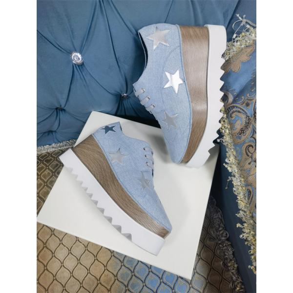 STELLA McCARTNEY ステラマッカートニー コピースター装飾 厚底シューズ ブルー クール モダン