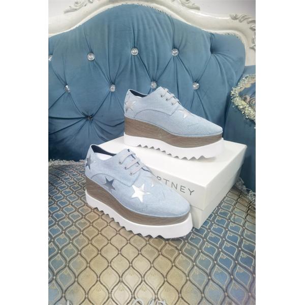 STELLA McCARTNEY ステラマッカートニー コピースター装飾 厚底シューズ ブルー クール モダン