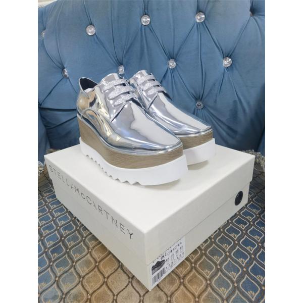 2026新作 メタリック 厚底シューズ シルバー ユニーク シック STELLA McCARTNEY ステラマッカートニー コピー