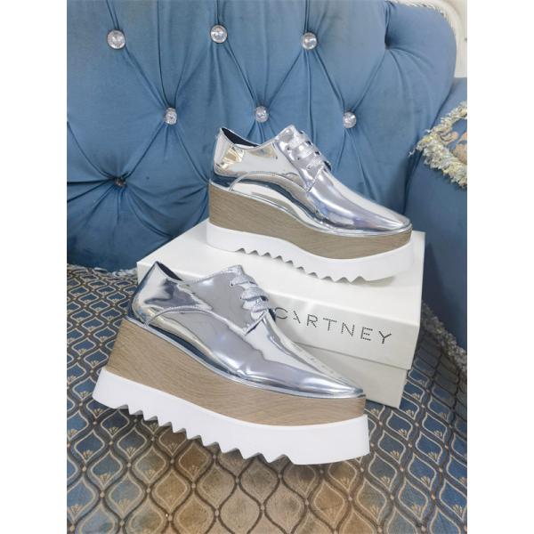 2026新作 メタリック 厚底シューズ シルバー ユニーク シック STELLA McCARTNEY ステラマッカートニー コピー