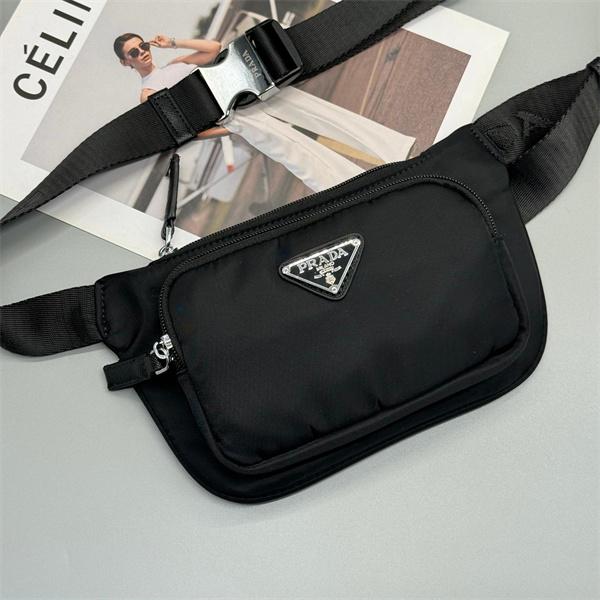 2026新作 人気爆発 上品な PRADA プラダ コピー ウエストバッグ ブラック 新登場
