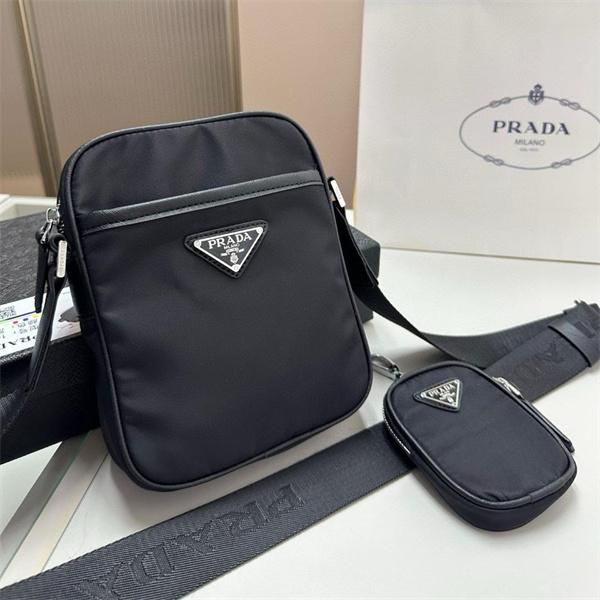 プレミアム スリムな ショルダーバッグ ブラック ベストセラー PRADA プラダ コピー