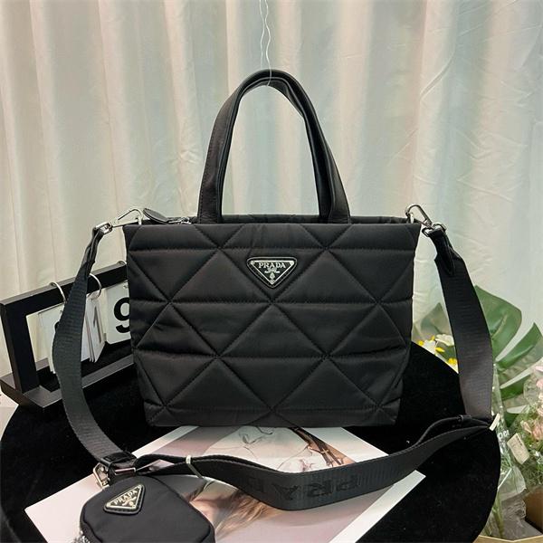 シンプル 上品な PRADA プラダ コピー キルティング トートバッグ ブラック ベストセラー