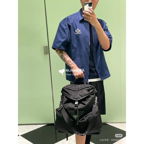 スタイリッシュ 快適な ドローコード バックパック ブラック 人気急上昇 PRADA プラダ コピー