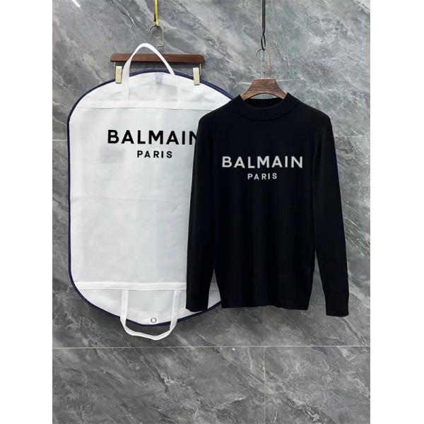フロントロゴ 主張 ミニマル BALMAIN バルマン コピー ニットトップ 高級感 即映え