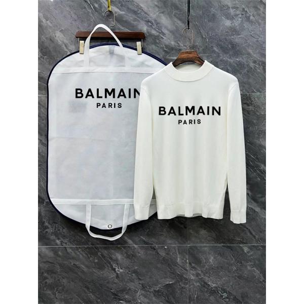 フロントロゴ 主張 ミニマル BALMAIN バルマン コピー ニットトップ 高級感 即映え