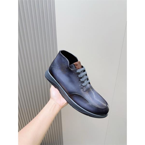 上質レザー レースアップ Berluti ベルルッティ コピー ショートブーツ 重厚感 演出