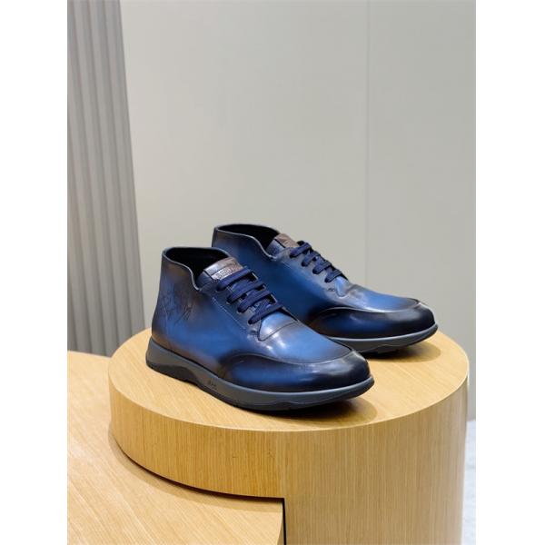 洗練カラー 際立つ レザー ショートブーツ 都会派 バランス Berluti ベルルッティ コピー