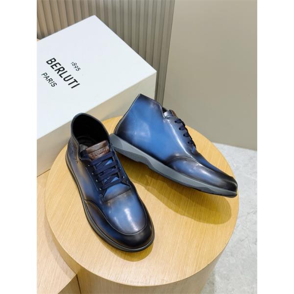 洗練カラー 際立つ レザー ショートブーツ 都会派 バランス Berluti ベルルッティ コピー