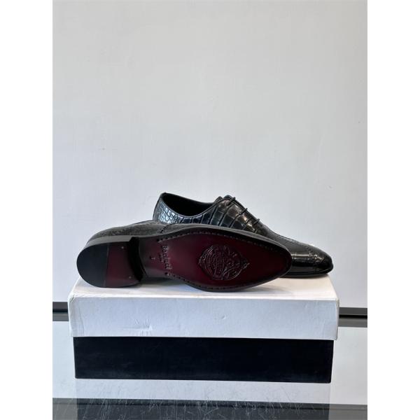 重厚 洗練 2026新作 注目 クロコ型押し レースアップ革靴 Berluti ベルルッティ コピー