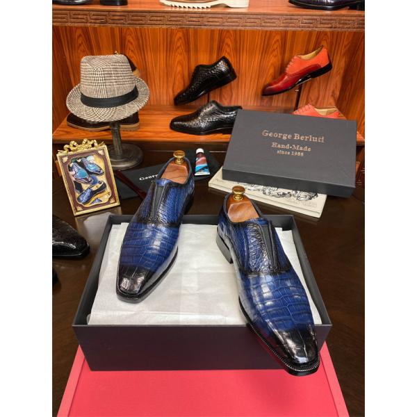 個性 高級 2026新作 限定 クロコ切替ローファー Berluti ベルルッティ コピー