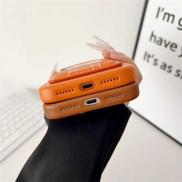 エルメス激安ハウスデザインカード収納iPhone17ケースソフトレザーナッパ調仕様