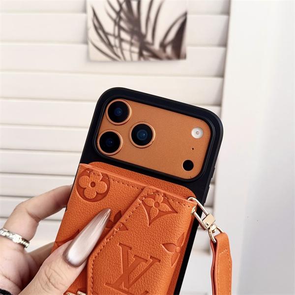 IPHONE17ルイヴィトン激安型押しカード収納ショルダー付きケース