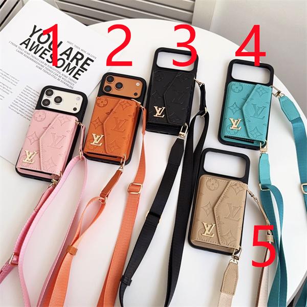 IPHONE17ルイヴィトン激安型押しカード収納ショルダー付きケース