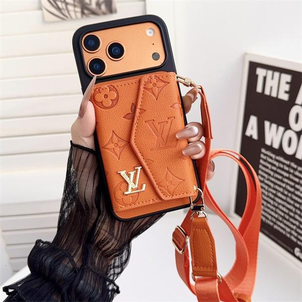 IPHONE17ルイヴィトン激安型押しカード収納ショルダー付きケース