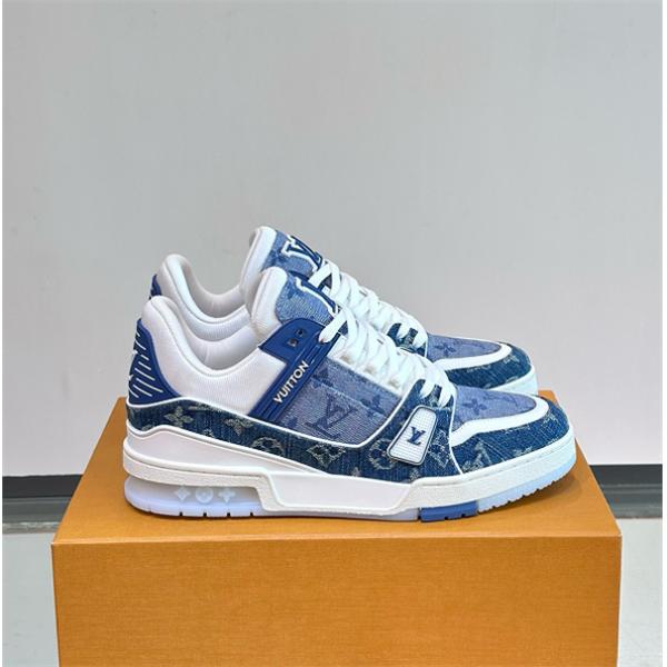 Lv Trainer❤2026トレンドルイヴィトンスニーカーコピー人気ランキングブルー色カジュアルシューズ