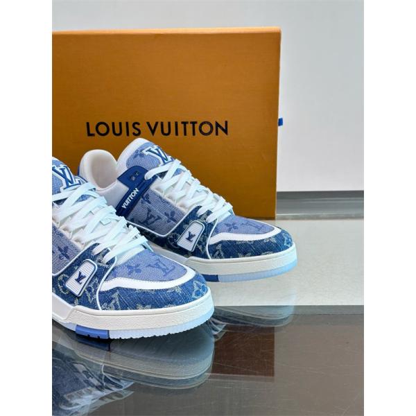 Lv Trainer❤2026トレンドルイヴィトンスニーカーコピー人気ランキングブルー色カジュアルシューズ