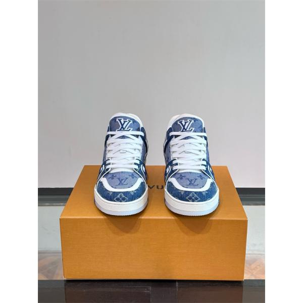 Lv Trainer❤2026トレンドルイヴィトンスニーカーコピー人気ランキングブルー色カジュアルシューズ