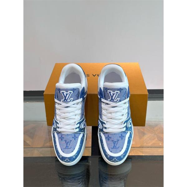 Lv Trainer❤2026トレンドルイヴィトンスニーカーコピー人気ランキングブルー色カジュアルシューズ