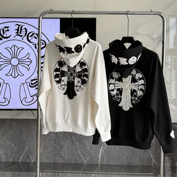 クロムハーツ Chrome Hearts コピー 存在感クロスプリント 裏起毛 パーカー 個性演出 トレンド注目