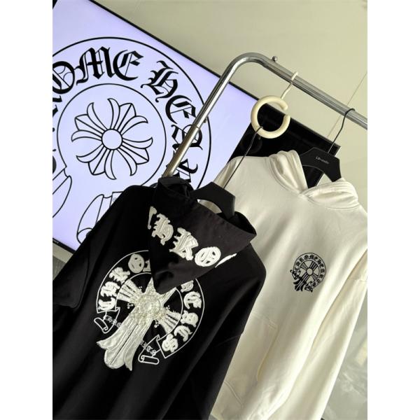 クロムハーツ Chrome Hearts コピー 存在感クロスプリント 裏起毛 パーカー 個性演出 トレンド注目