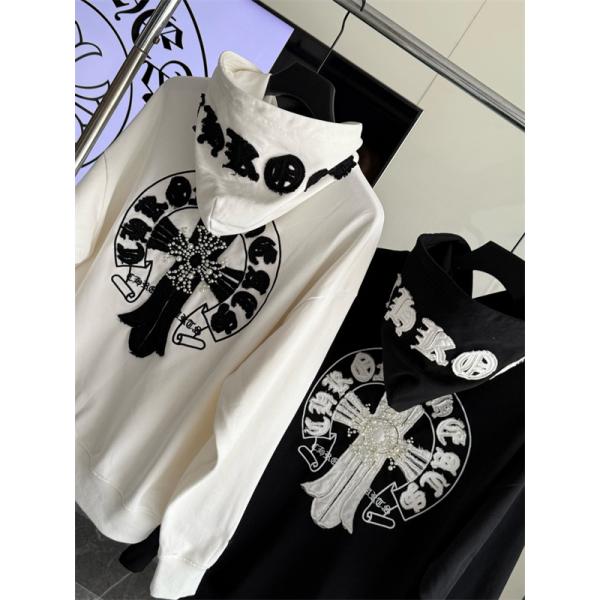 クロムハーツ Chrome Hearts コピー 存在感クロスプリント 裏起毛 パーカー 個性演出 トレンド注目