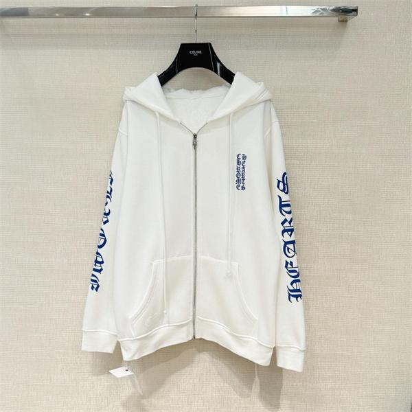 洗練ロゴ刺繍 ジップパーカー 軽量素材 デイリー万能 クロムハーツ Chrome Hearts コピー
