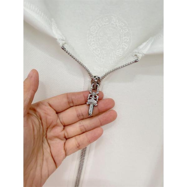 洗練ロゴ刺繍 ジップパーカー 軽量素材 デイリー万能 クロムハーツ Chrome Hearts コピー