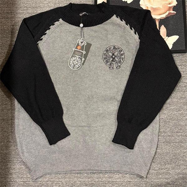 上質編み地 バイカラー クロムハーツ Chrome Hearts コピー ニット 立体シルエット 高級感演出