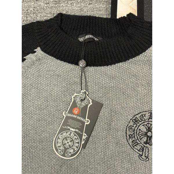 上質編み地 バイカラー クロムハーツ Chrome Hearts コピー ニット 立体シルエット 高級感演出