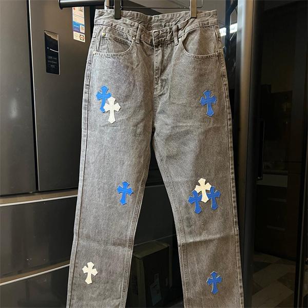 クロムハーツ Chrome Hearts コピー 話題 マルチクロス刺繍 ストレート 注目新作 デニムパンツ