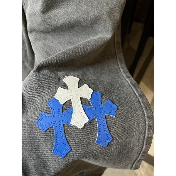 クロムハーツ Chrome Hearts コピー 話題 マルチクロス刺繍 ストレート 注目新作 デニムパンツ