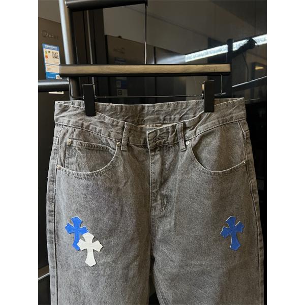 クロムハーツ Chrome Hearts コピー 話題 マルチクロス刺繍 ストレート 注目新作 デニムパンツ
