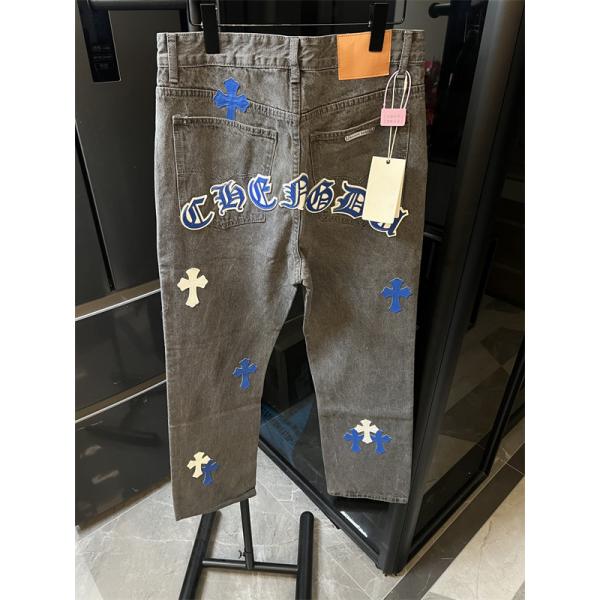 クロムハーツ Chrome Hearts コピー 話題 マルチクロス刺繍 ストレート 注目新作 デニムパンツ