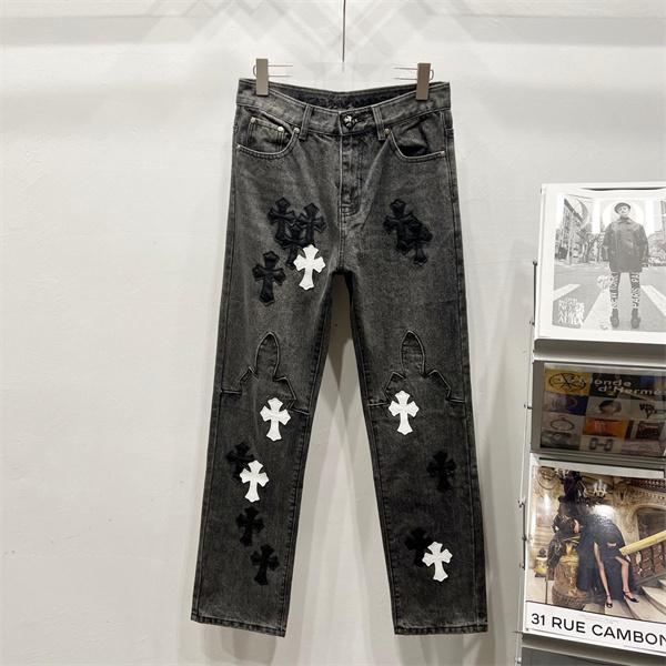 クロムハーツ Chrome Hearts コピー 希少 重厚クロスパッチ 大人向け デニムパンツ
