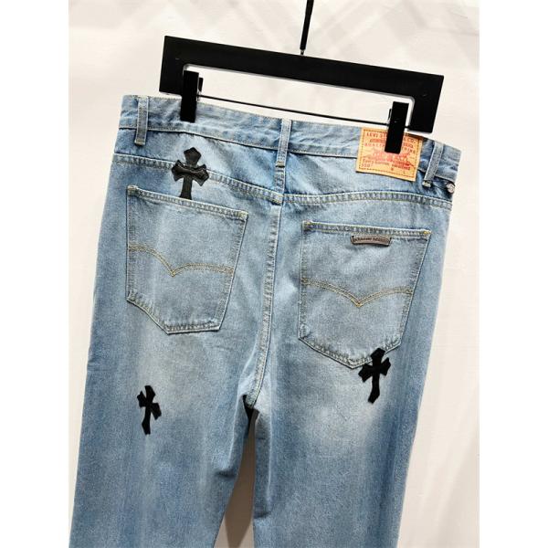 個性派 グラフィック配置 遊び心演出 デニムパンツ クロムハーツ Chrome Hearts コピー