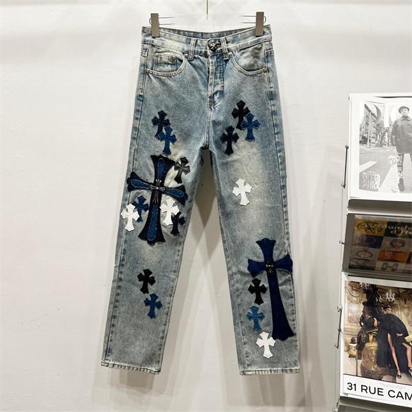 存在感 クロムハーツ Chrome Hearts コピー 異素材ミックス トレンド対応 デニムパンツ