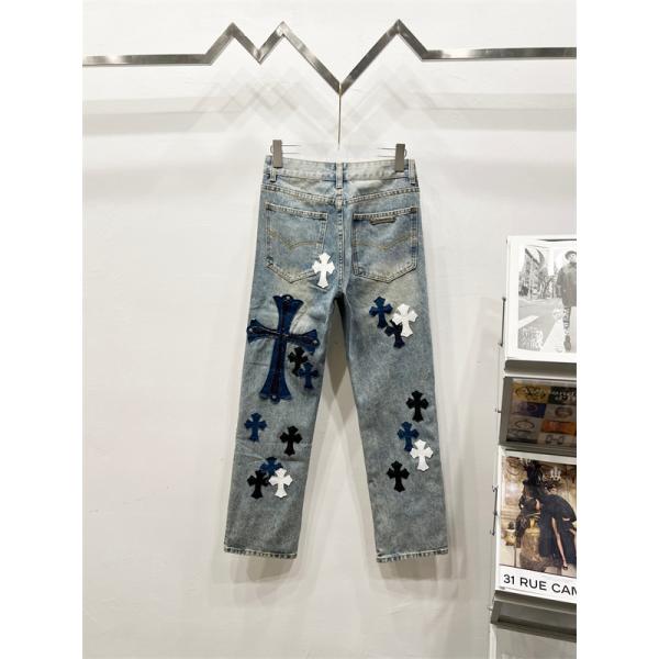存在感 クロムハーツ Chrome Hearts コピー 異素材ミックス トレンド対応 デニムパンツ