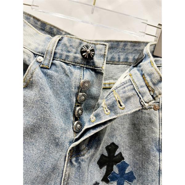 存在感 クロムハーツ Chrome Hearts コピー 異素材ミックス トレンド対応 デニムパンツ