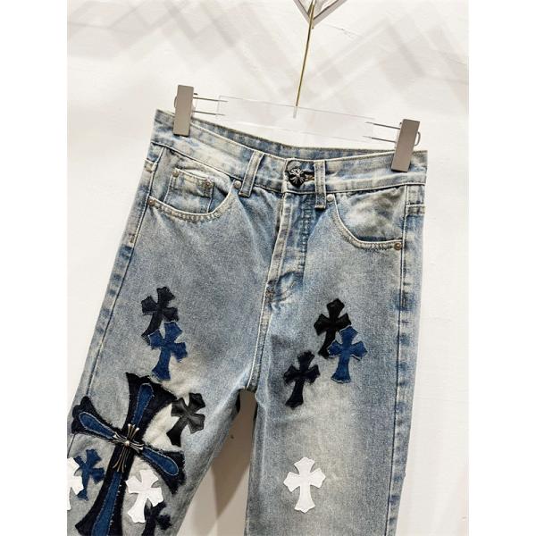 存在感 クロムハーツ Chrome Hearts コピー 異素材ミックス トレンド対応 デニムパンツ